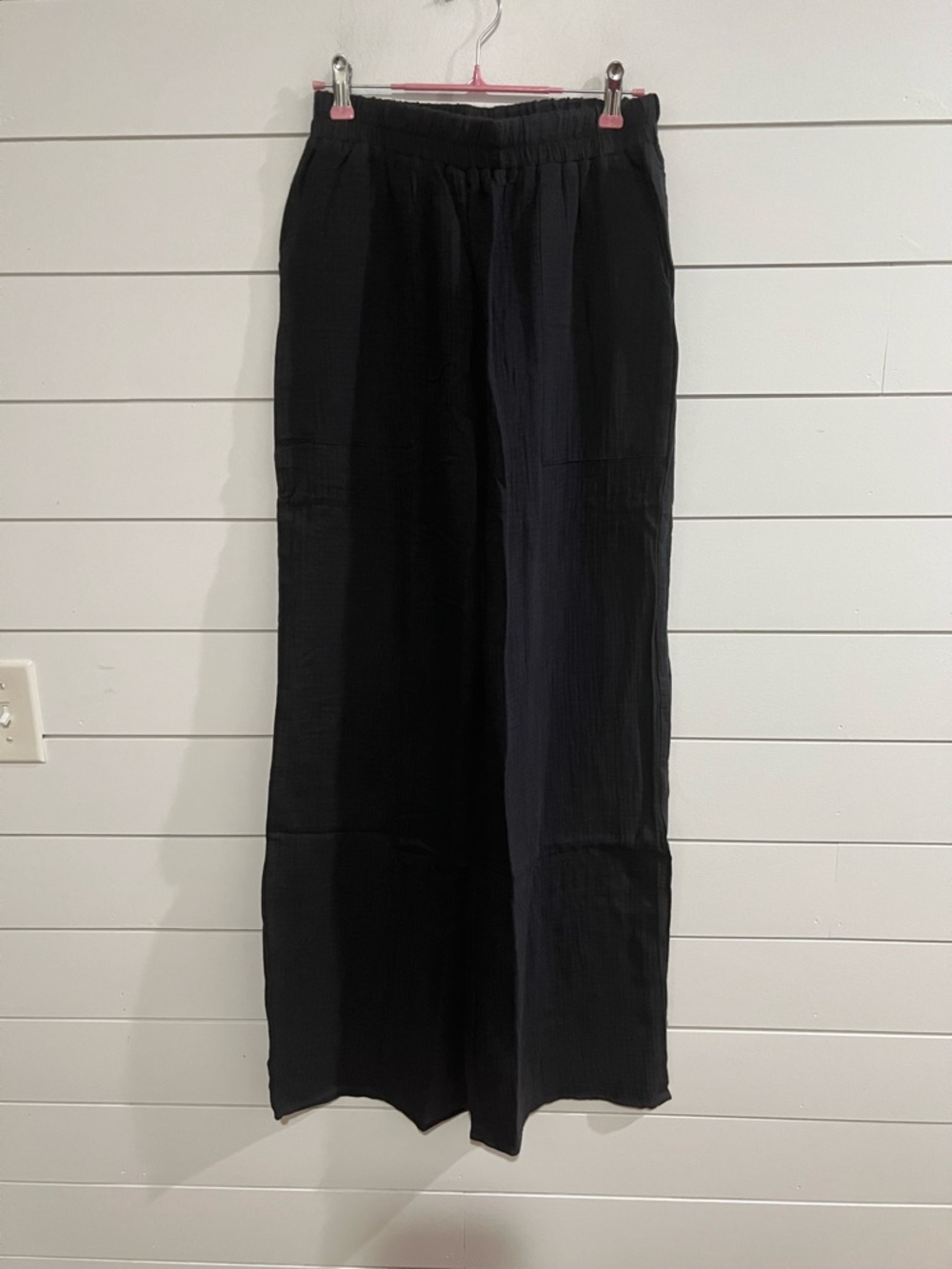 Zenana Outfitters Charcoal Grey Wide-Leg Elastic Waist Pants